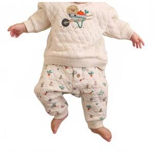 NEW PUREBABY baby quilted track suit set in veggie patch print